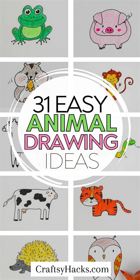 31 Cute Animal Drawings for Kids | Cute easy animal drawings, Easy ...