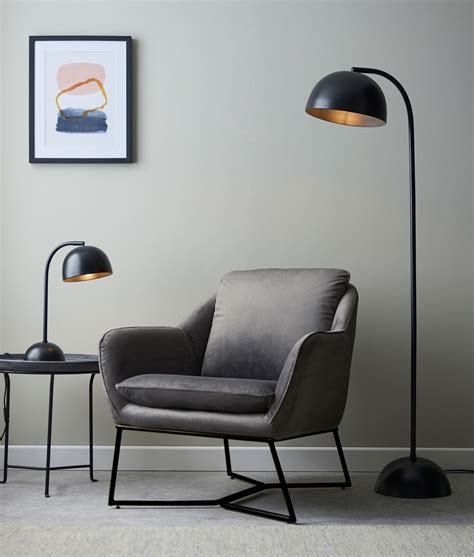 Slim Black Dome Adjustable Shade Floor Lamp