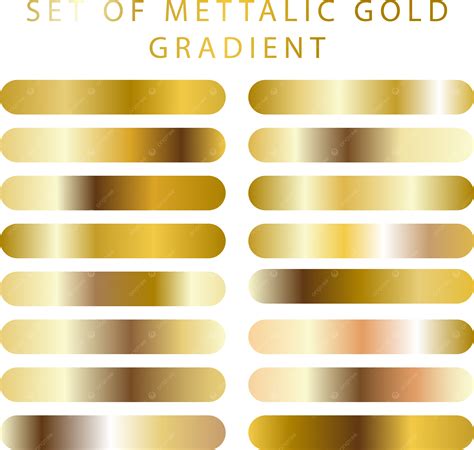 Metalik Altın Degradeler Renk örnekleri Paketi Bedava Vektör, Altın Gradyan, Altın Renk ...