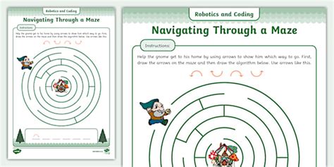 Grade Coding - Worksheet: Navigating through a Maze.