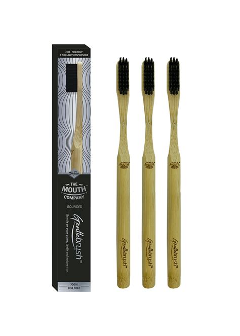 Get Bamboo Rounded Toothbrush - Charcoal Activated Bristles at ₹ 398 ...