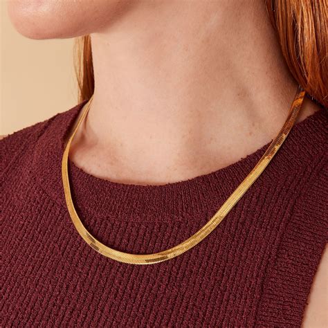 Buy Gold Plated Z Chunky Herringbone Necklace - Accessorize India