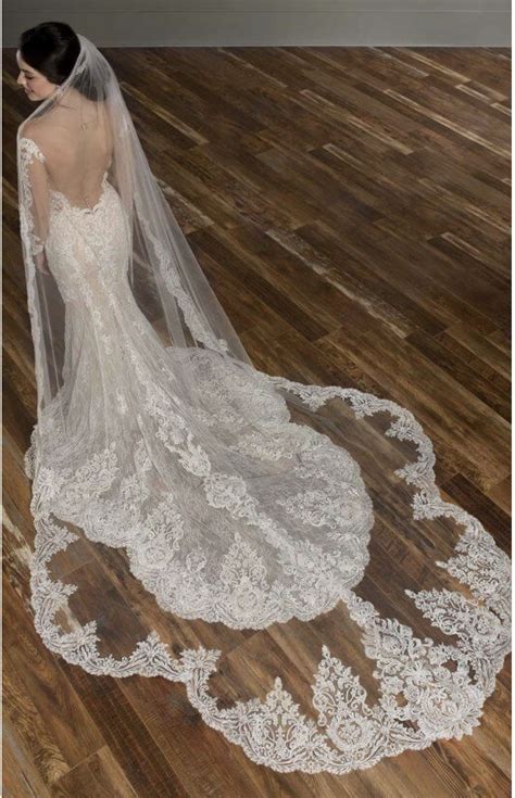MY VEIL ONLY LACE Edged by Martina Liana 1015 | Wedding dress with veil, Wedding dresses lace ...