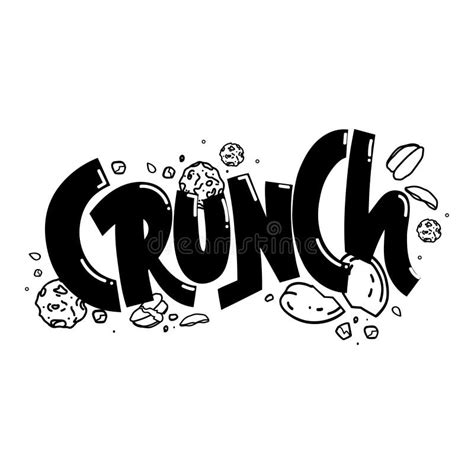 Crunch Logo Black and White Stock Vector - Illustration of crunch, hand ...