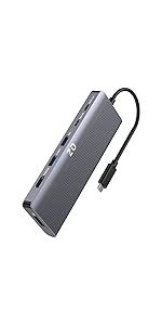 QZ Thunderbolt 4 Hub, TBT4 Hub, 8K 60Hz, Dual Display, 5 in 1, 40 Gbps ...