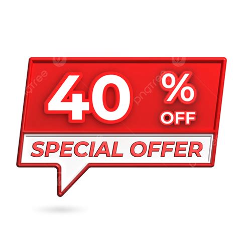 3d Sale Tag Special Offer 40 Discount Label Vector, 40, Up To 40 ...
