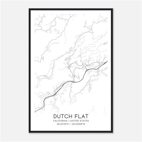 Dutch Flat California Map Poster, Modern Home Decor Wall Art Print ...