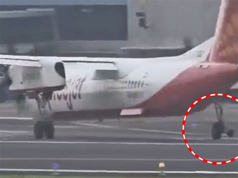 Spicejet Q400 Aircraft Wheel Falls On Runway, Emergency Landing ...