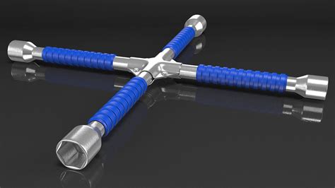 Anti Slip Four Way Lug Nut Wrench 3D Model $29 - .3ds .blend .c4d .fbx ...