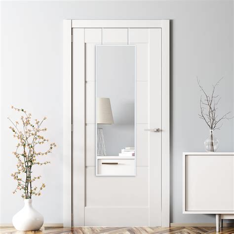 Miroir de porte Lesina 120 x 37 x 2 cm blanc [en.casa] | Leroy Merlin
