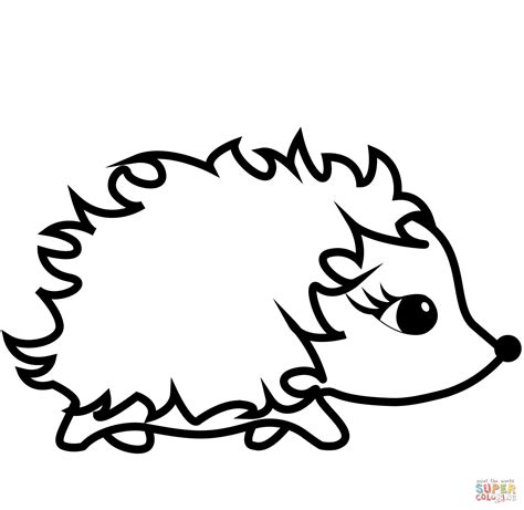 Cute Cartoon Hedgehog coloring page | Free Printable Coloring Pages