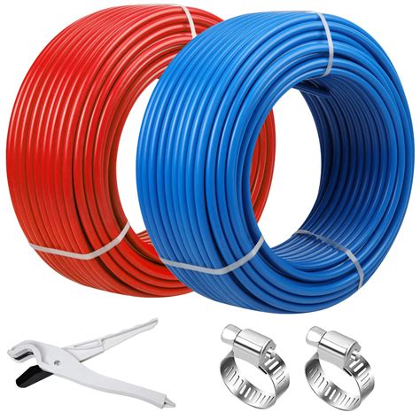 PEX Pipe 1/2 Inch 100ft 2 Rolls PEX Tubing EVOH PEX-B Pipe (Red+Blue ...