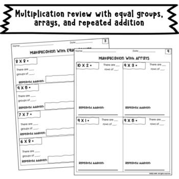 Multiplication With Equal Groups and Arrays - Multiplication Word Problems