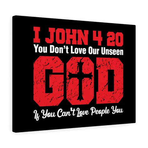 Trinx Our Unseen God 1 John 4:20 Christian Wall Art Bible Verse Print ...