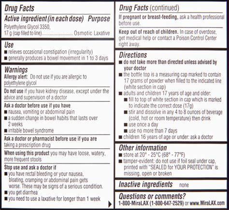 MiraLAX Laxative, Powder for Solution, 17.9 oz | HSAstore.com