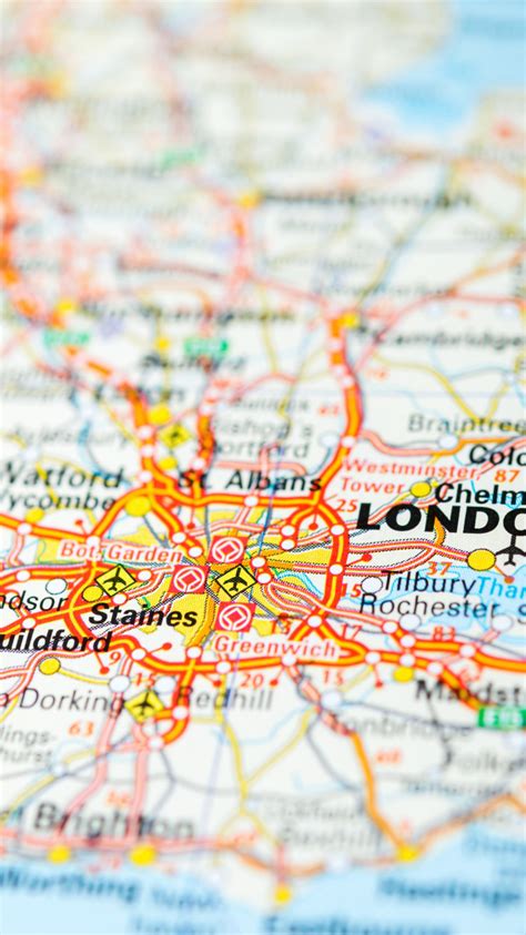 Download wallpaper map, London, England, section macro in resolution ...