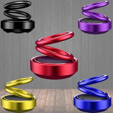 DURAZO® Solar Power Car Fragrance Double Ring Rotating Car Aromatherapy ...