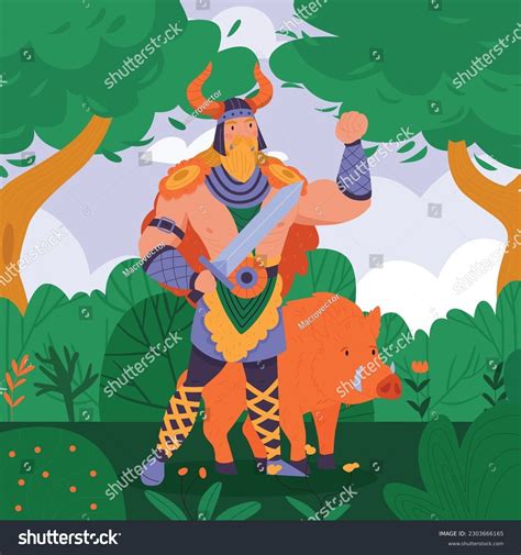 Freyr Norse God Fertility Peace Prosperity Stock Vector (Royalty Free ...