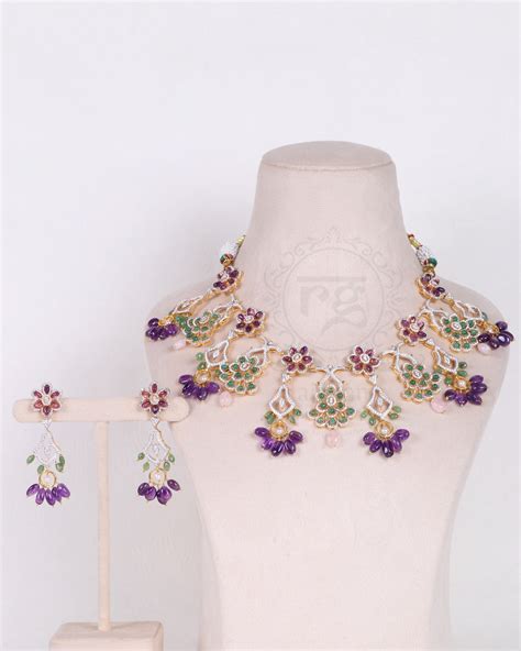 925 Silver Multi Color Necklace Jewelry – Raj Gems