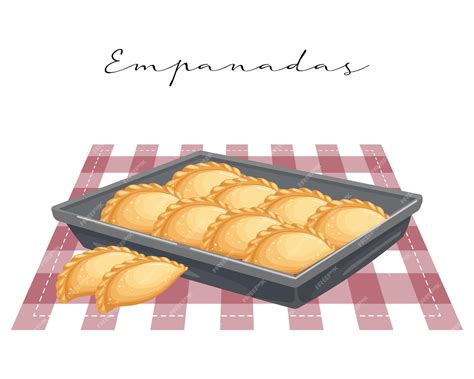 Premium Vector | Fried meat pies, empanadas on a baking sheet, latin ...