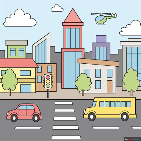 How to Draw an Easy City for Kids - Really Easy Drawing Tutorial