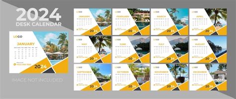 2024 Kalenderplaner Vorlage Vektor-Layout einer Wand oder eines ...