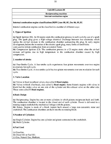 Engines - Unit-05/Lecture- Reciprocating machine Internal combustion ...