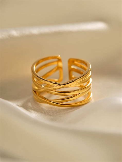 Uworld 1 pieza Anillo abierto de acero inoxidable plateado con estilo y ...