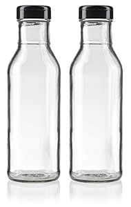 Buy JUVITUS 12 oz Professional Clear Glass Thick Wall Sauce Bottle with ...