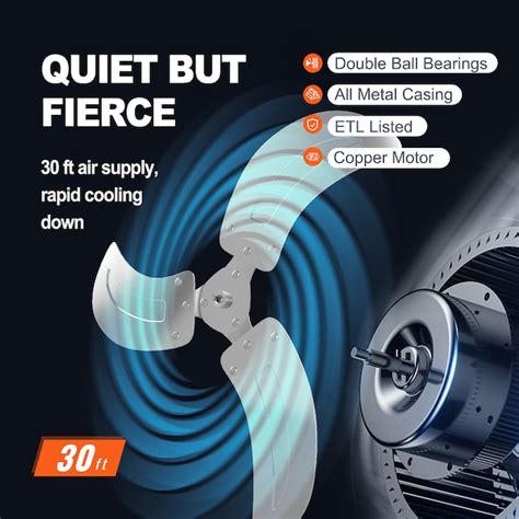 VEVOR Wall Fan 18-in Oscillation Indoor Black Wall Mounted Fan ...