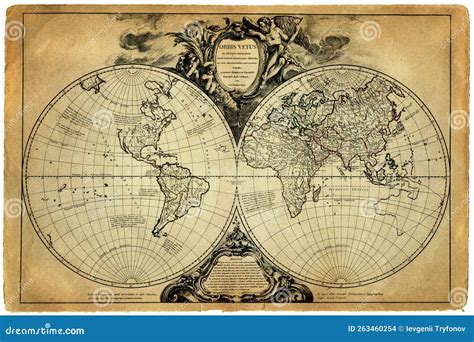 Old Geographical Map of the World of the 1752. a Good Background for ...