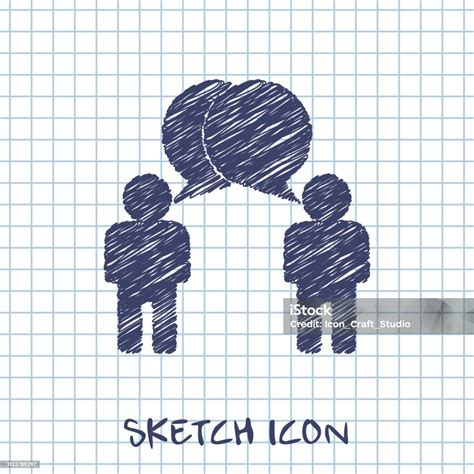 Two People Talking Sketch Vector Dialog Illustration Stock Illustration - Download Image Now ...