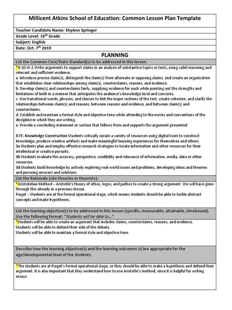 Image result for Sample Project-Based Lesson Plan