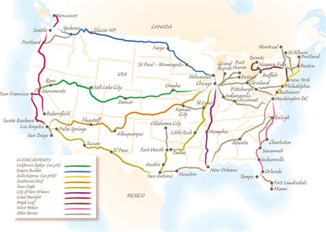 Map Of Amtrak Coast Starlight Route - Free Printable Templates