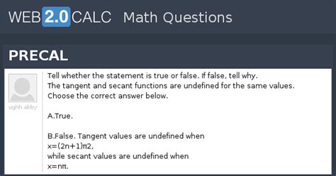 View question - PRECAL