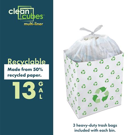 Snapklik.com : Clean Cubes 13 Gallon Multi-Liner Disposable Trash Cans