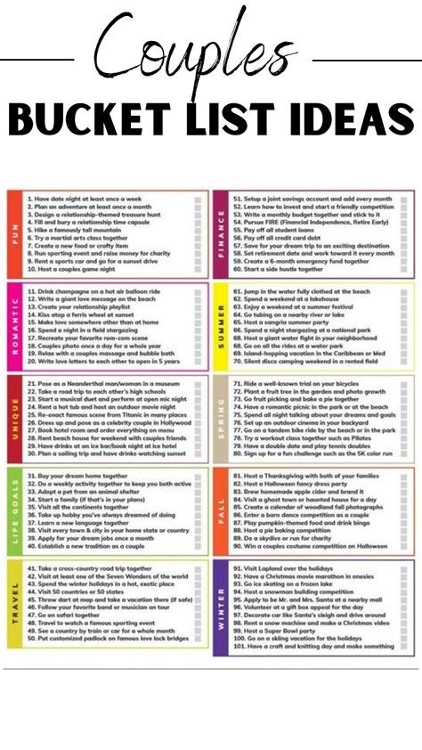 101 best couples bucket list ideas for 2024 adventures romance – Artofit