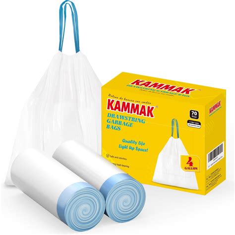 Amazon.com: Ninestars Extra Strong White Trash Bags with Drawstring, 21 ...