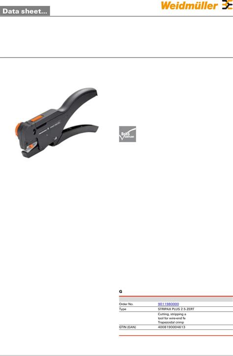 9011980000 Datasheet by Weidmüller | Digi-Key Electronics