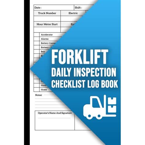 Buy Forklift Daily Inspection Checklist Log Book: Safety & Maintenance ...