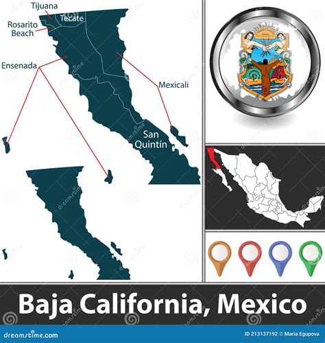 Map Of Baja California, Mexico Vector Illustration | CartoonDealer.com ...