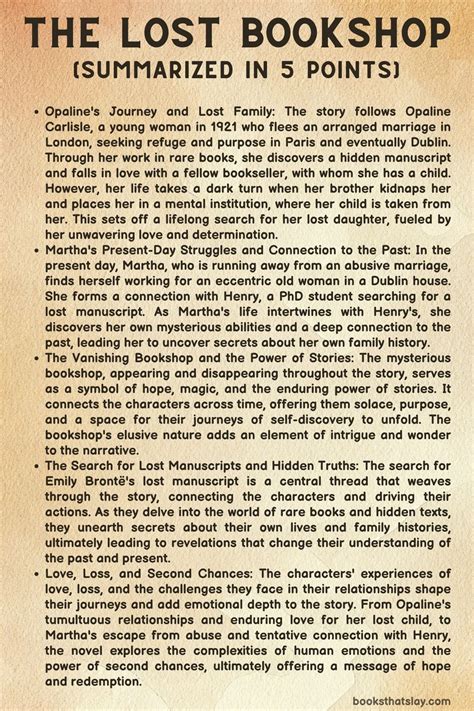 The Lost Bookshop Summary, Characters and Themes