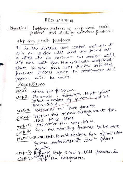 Computer Network Lab: Stop and Wait & Sliding Window Protocols - Studocu