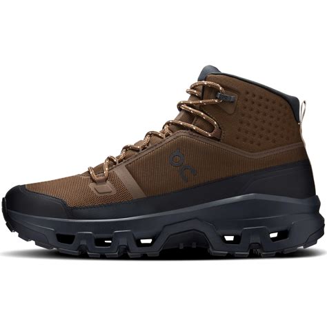 ON Mens Cloudrock Mid Waterproof Shoes - Earth-Black