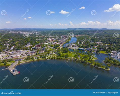 Magog City Aerial View, Quebec QC, Canada Stock Photo - Image of ...