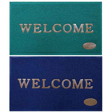 Buy Kuber Industries PVC Anti Skid 2 Pieces Large Size Welcome Door Mat ...