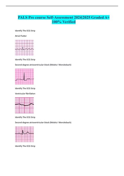 PALS Pre course Self-Assessment 2024|2025 Graded A+ 100% Verified ...