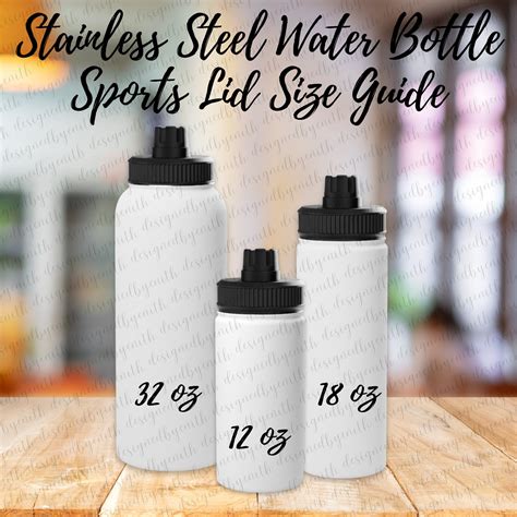 Water Bottle Size Chart Guide Mockup Sports Stainless Steel - Etsy