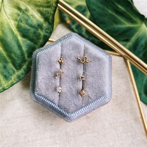 Buy 14K Solid Gold Natural Diamond Stud Earring | Internally Threaded ...