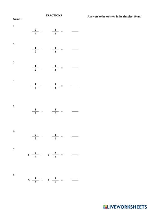 Fraction Subtraction Problems 的图像结果